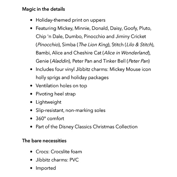 Mickey Mouse and Friends Holiday Clogs by Croc NWT - Picture 13 of 13